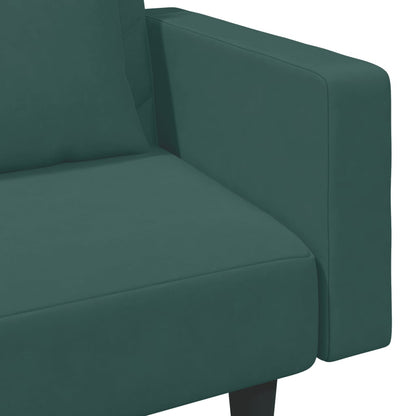 2 pcs conjunto de sofás com almofadas veludo verde-escuro