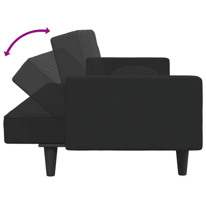 2 pcs conjunto de sofás com almofadas veludo preto