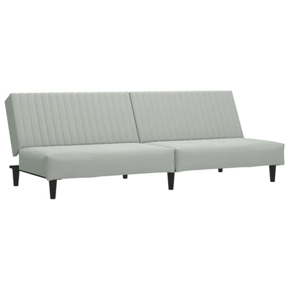 2 pcs conjunto de sofás veludo cinzento-claro