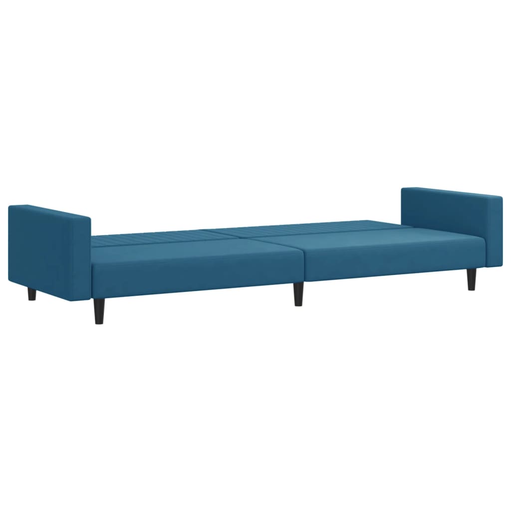 2 pcs conjunto de sofás veludo azul