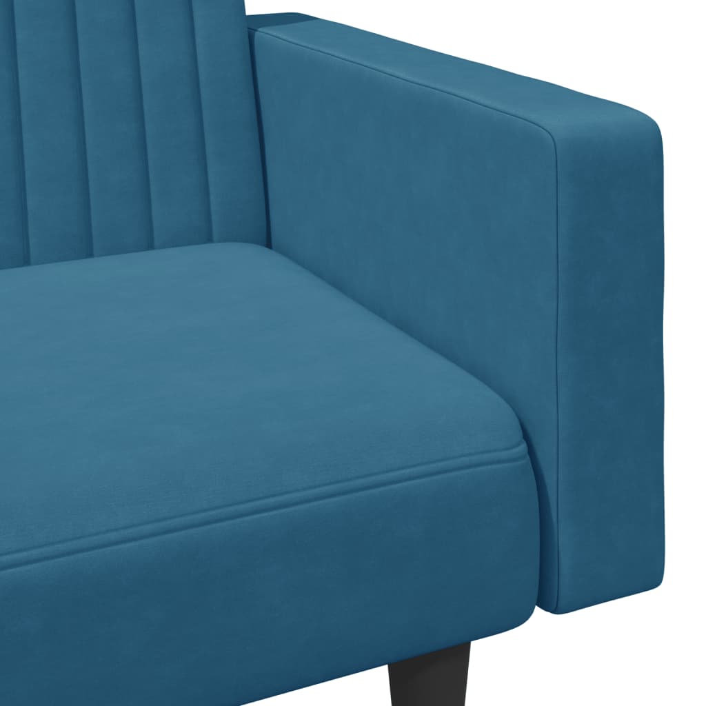 2 pcs conjunto de sofás veludo azul