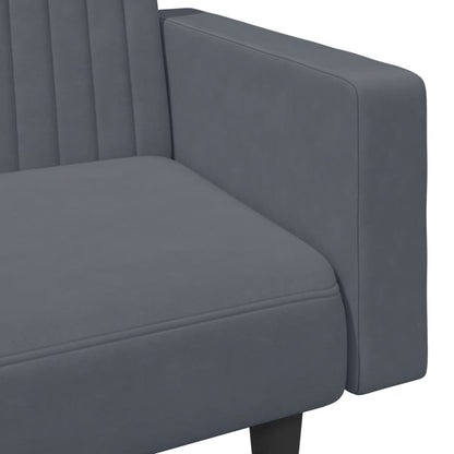 2 pcs conjunto de sofás veludo cinzento-escuro