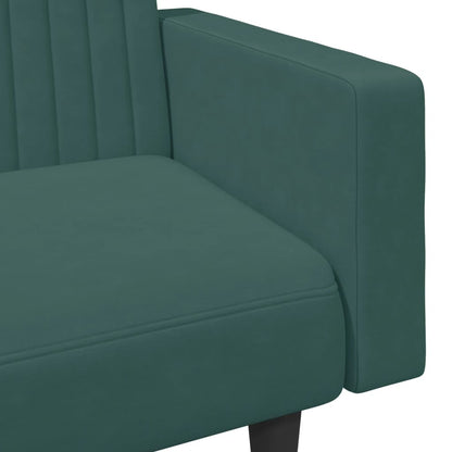 2 pcs conjunto de sofás veludo verde-escuro