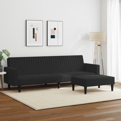 2 pcs conjunto de sofás veludo preto