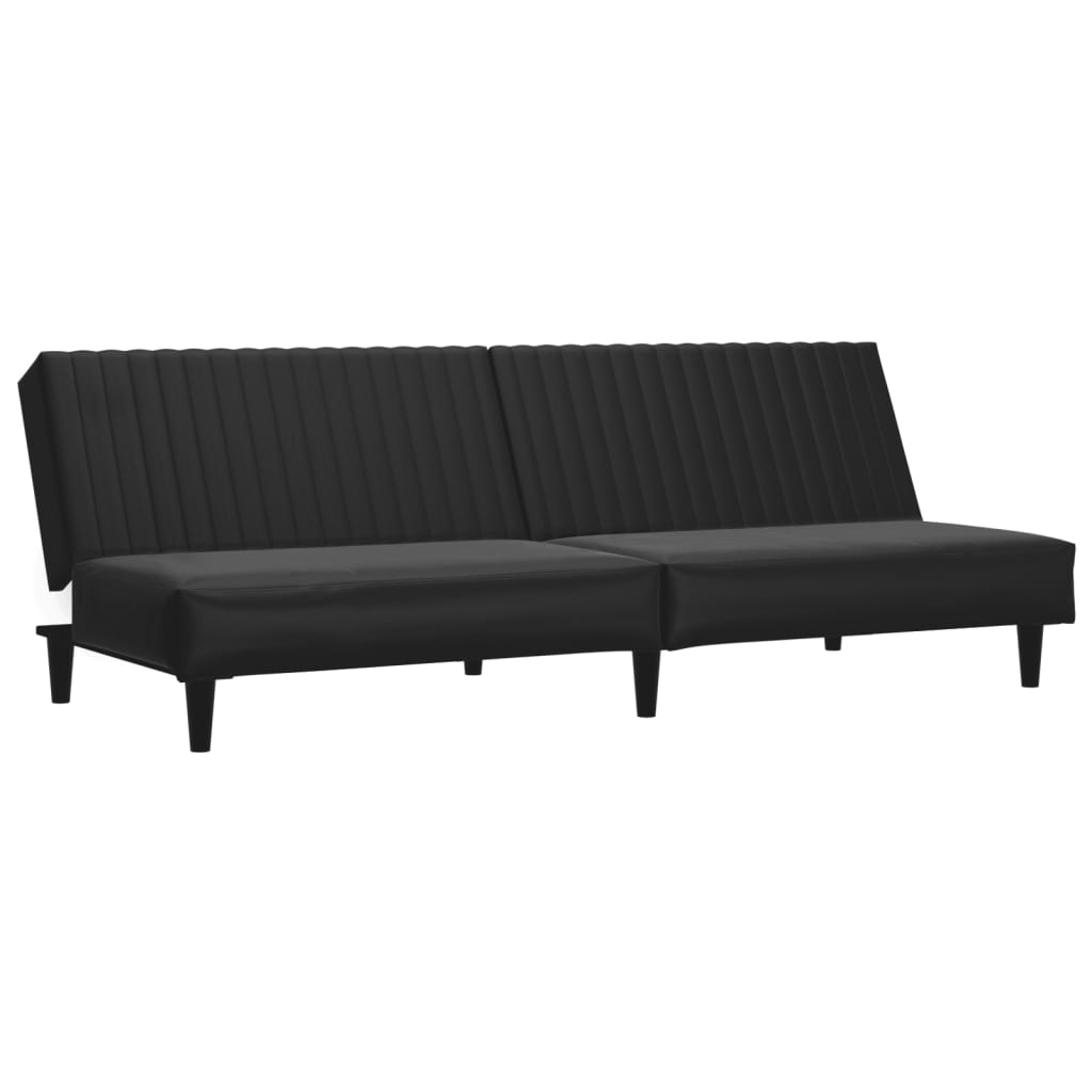 2 pcs conjunto de sofás couro artificial preto