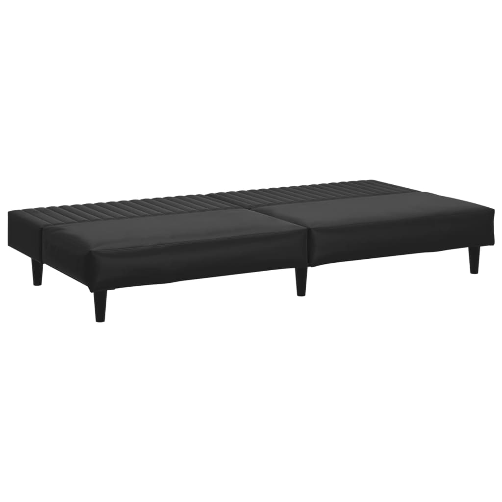 2 pcs conjunto de sofás couro artificial preto