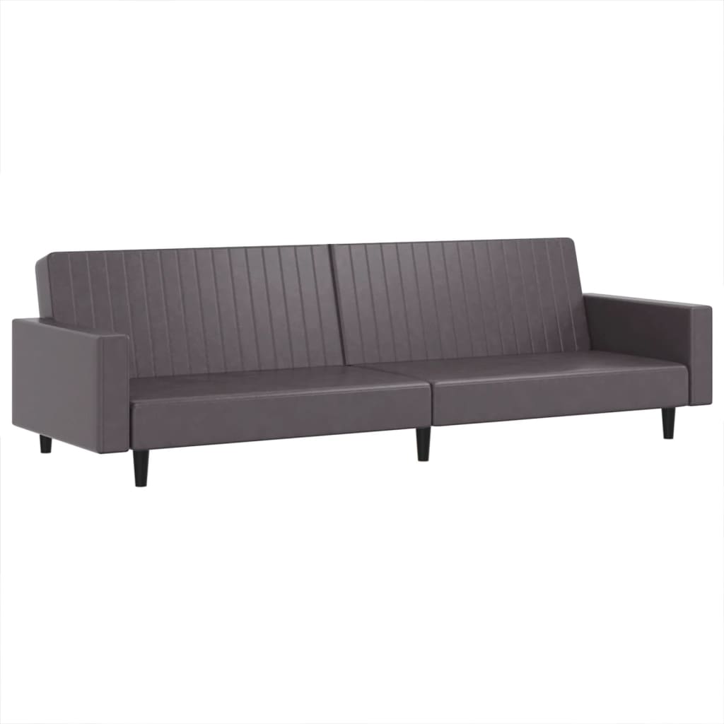 2 pcs conjunto de sofás couro artificial cinzento