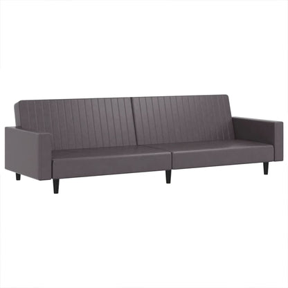 2 pcs conjunto de sofás couro artificial cinzento