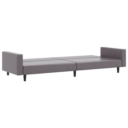 2 pcs conjunto de sofás couro artificial cinzento