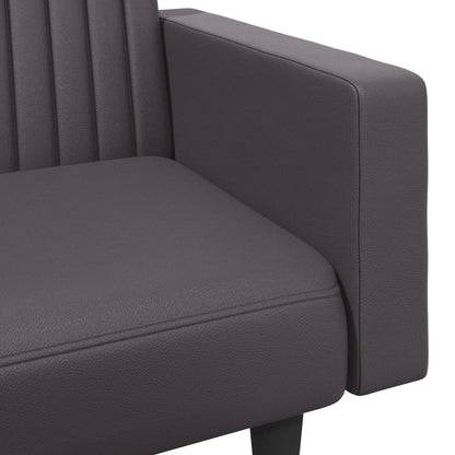 2 pcs conjunto de sofás couro artificial cinzento