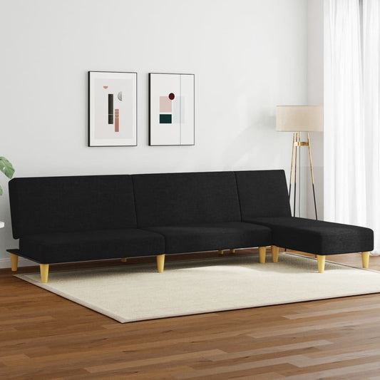 2 pcs conjunto de sofás tecido preto
