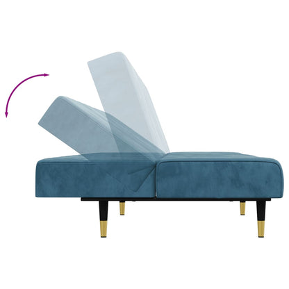 2 pcs conjunto de sofás veludo azul