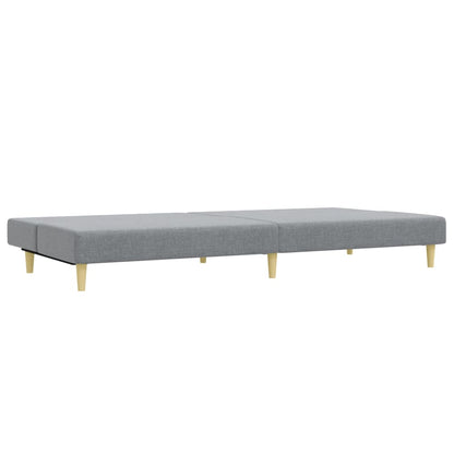 2 pcs conjunto de sofás tecido cinzento-claro