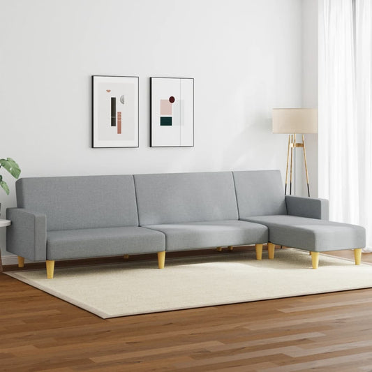 2 pcs conjunto de sofás tecido cinzento-claro