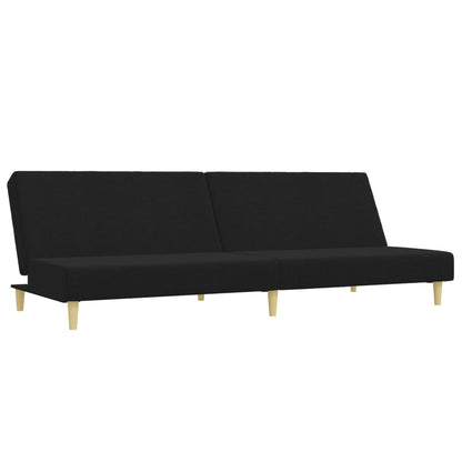 2 pcs black fabric sofa set