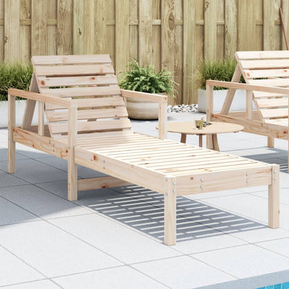 Sun lounger 199.5x62x55 cm solid pine wood