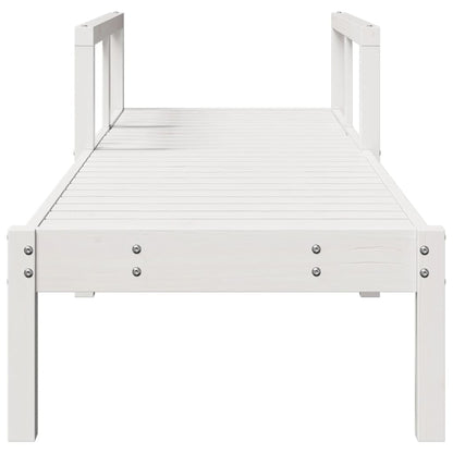 Sun lounger 199.5x62x55 cm solid pine wood white