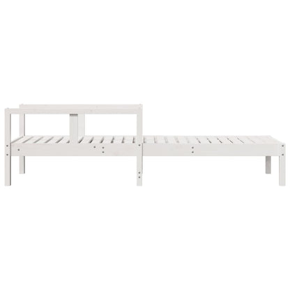 Sun lounger 199.5x62x55 cm solid pine wood white