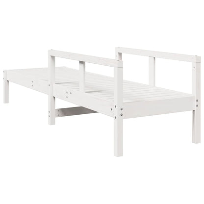 Sun lounger 199.5x62x55 cm solid pine wood white