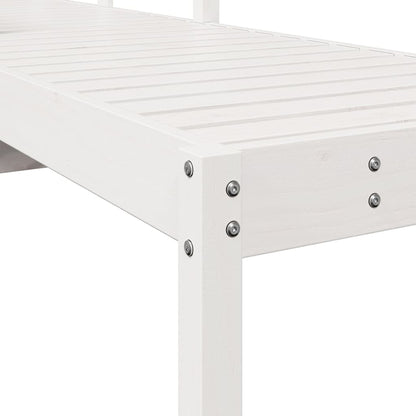 Sun lounger 199.5x62x55 cm solid pine wood white
