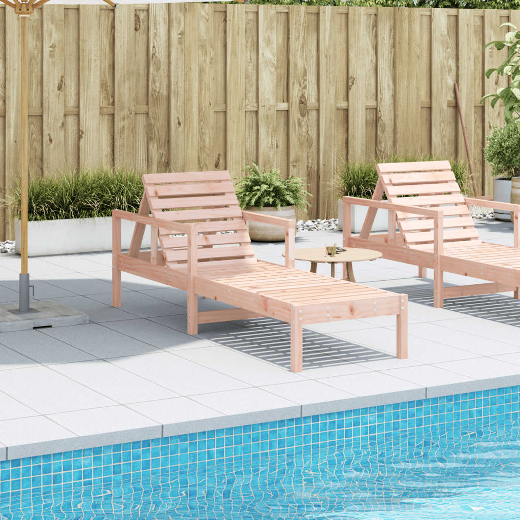 Sun lounger 199.5x62x55 cm solid douglas wood