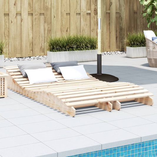 Sun loungers 2 pcs 205x60x31.5 cm solid pine wood
