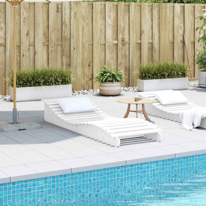 Sun lounger 205x60x31.5 cm solid pine wood white
