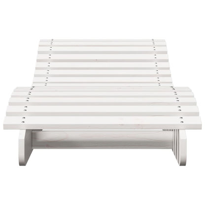 Sun lounger 205x60x31.5 cm solid pine wood white
