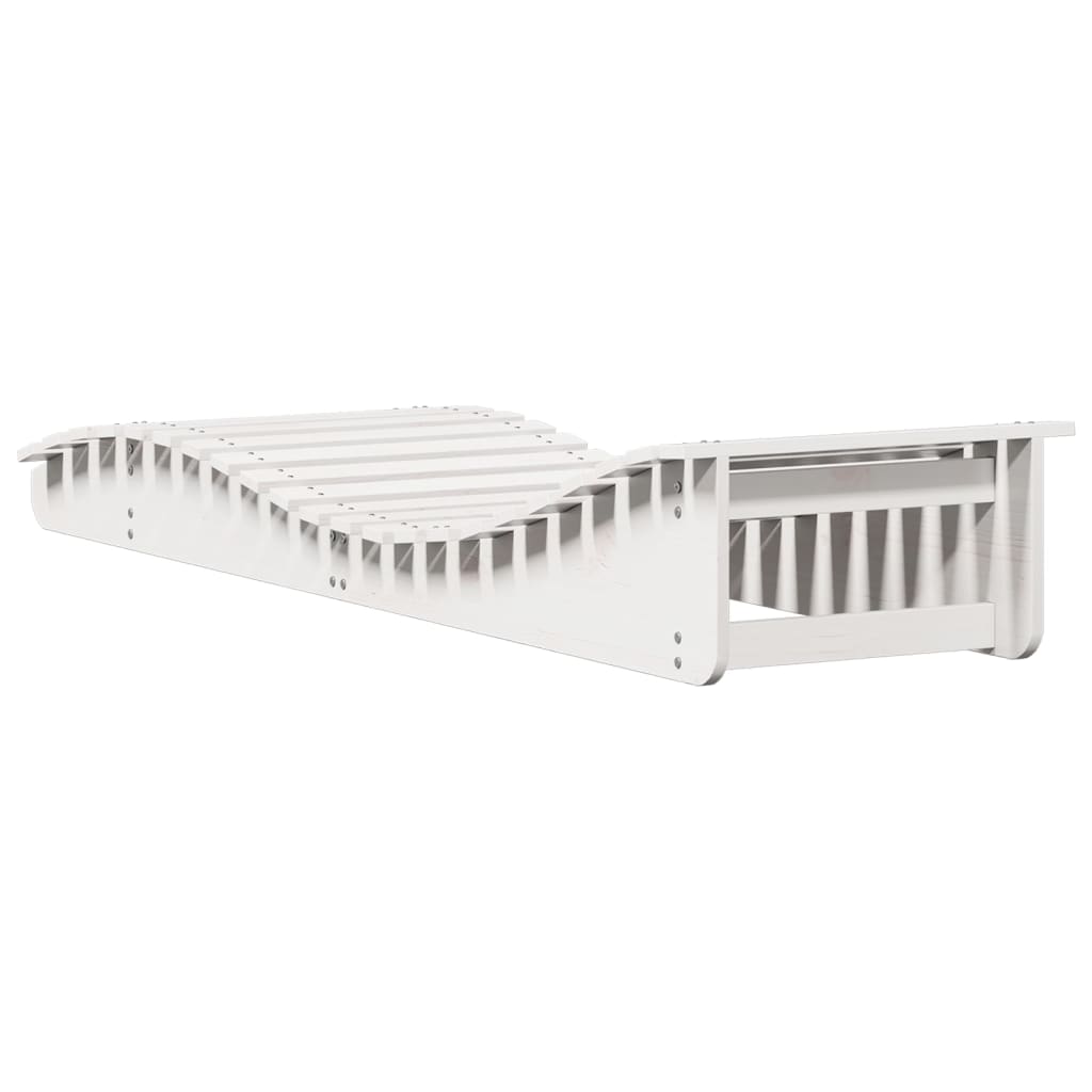 Sun lounger 205x60x31.5 cm solid pine wood white