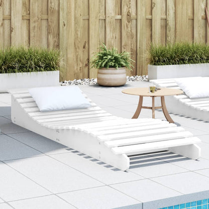 Sun lounger 205x60x31.5 cm solid pine wood white