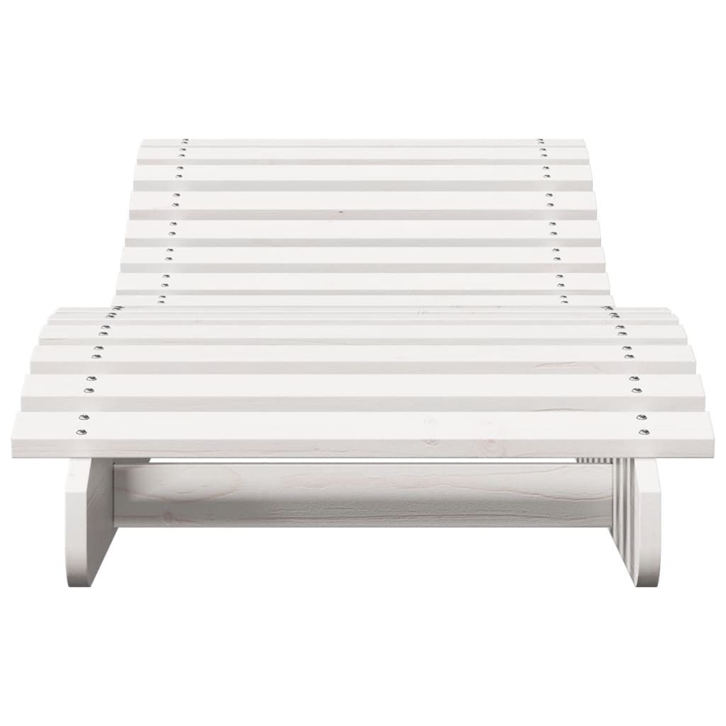 Sun loungers 2 pcs 205x60x31.5 cm solid pine white