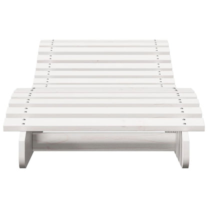 Sun loungers 2 pcs 205x60x31.5 cm solid pine white
