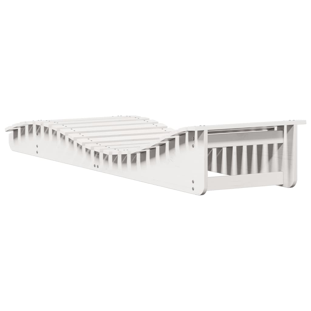 Sun loungers 2 pcs 205x60x31.5 cm solid pine white
