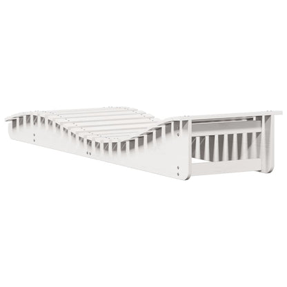 Sun loungers 2 pcs 205x60x31.5 cm solid pine white