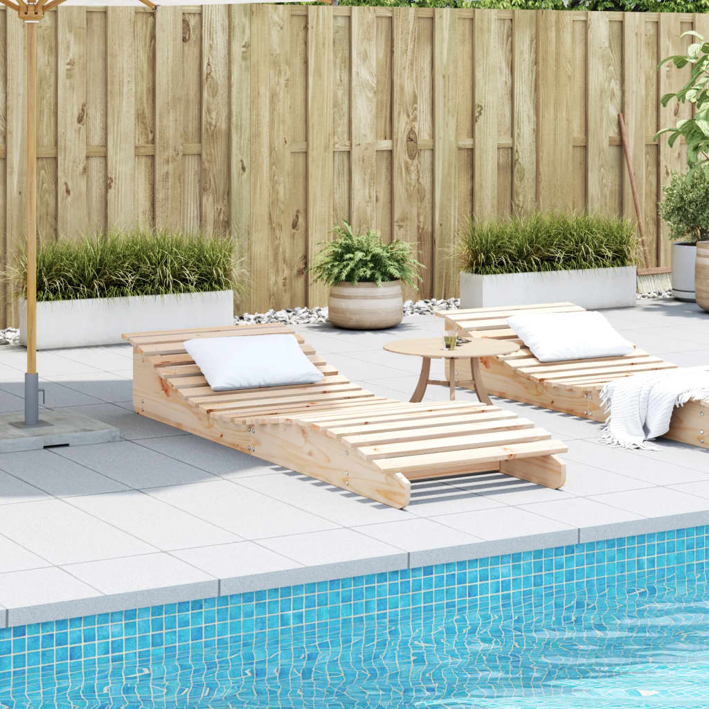Sun lounger 205x70x31.5 cm solid pine wood