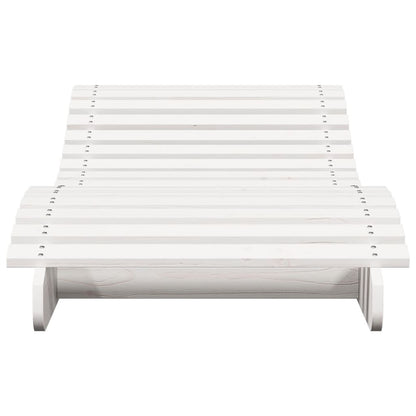 Sun lounger 205x70x31.5 cm solid pine wood white