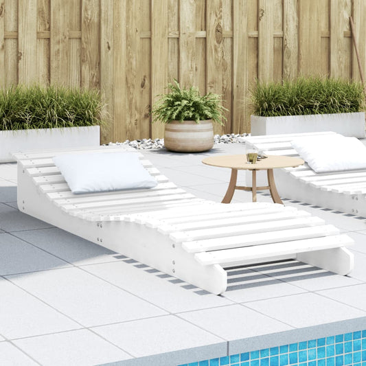 Sun lounger 205x70x31.5 cm solid pine wood white
