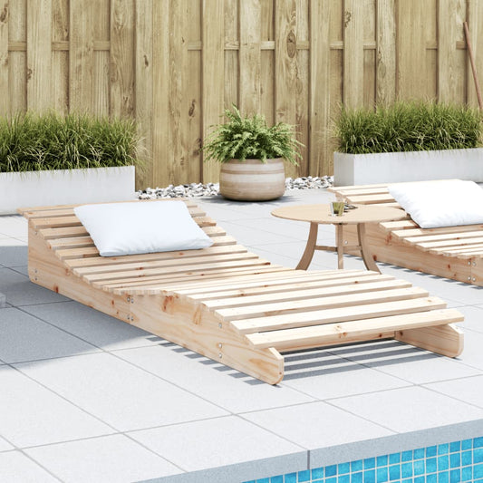 Sun lounger 205x80x31.5 cm solid pine wood