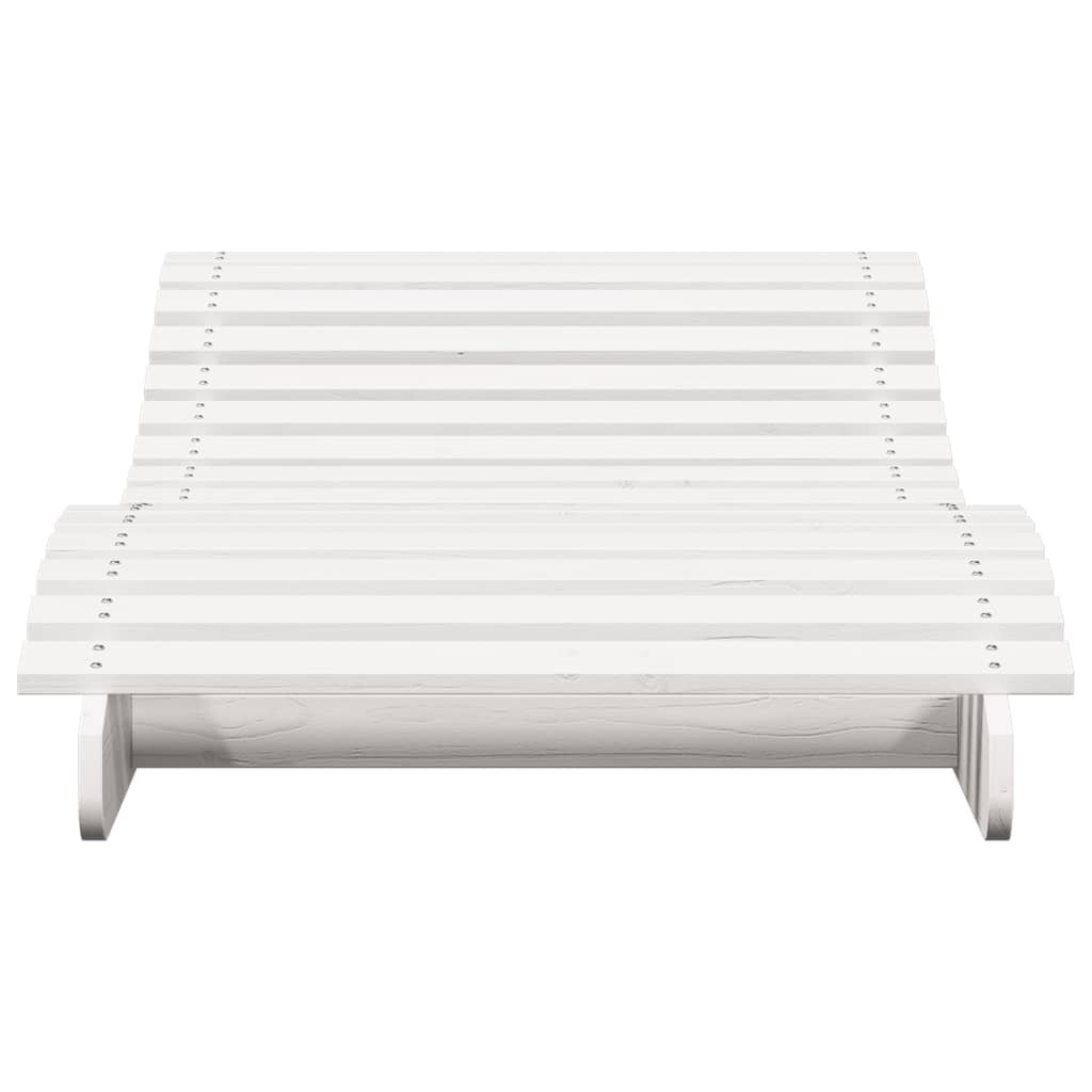 Sun lounger 205x80x31.5 cm solid pine wood white