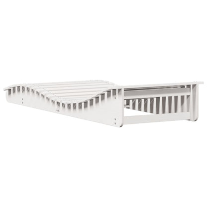 Sun lounger 205x80x31.5 cm solid pine wood white
