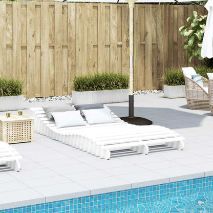 Sun lounger 205x110x31.5 cm solid pine wood white