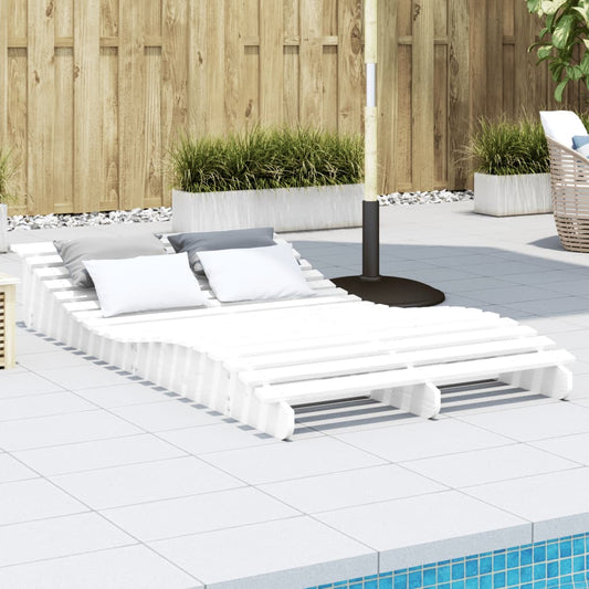 Sun lounger 205x110x31.5 cm solid pine wood white
