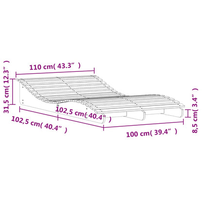 Sun lounger 205x110x31.5 cm solid douglas wood