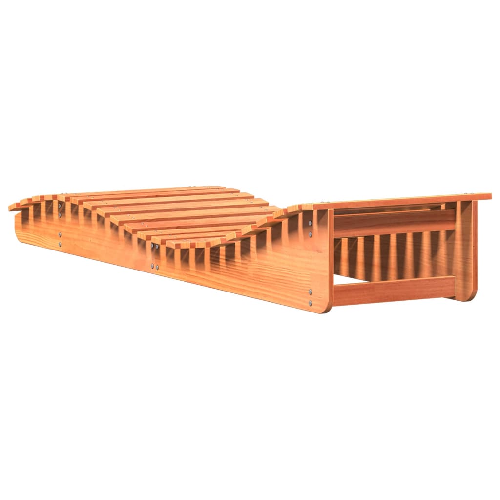 Sun loungers 2 pcs 205x60x31.5 cm solid pine honey brown