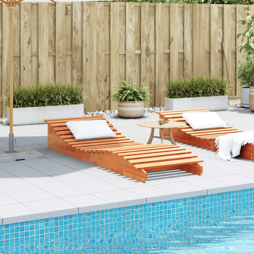 Sun lounger 205x70x31.5 cm solid pine honey brown
