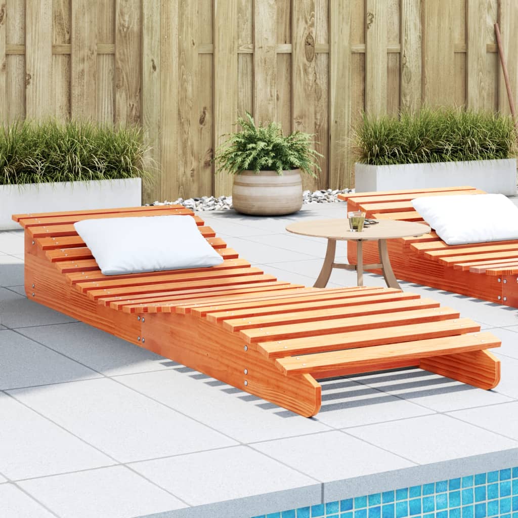 Sun lounger 205x70x31.5 cm solid pine honey brown