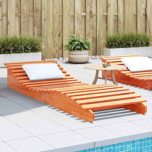 Sun lounger 205x70x31.5 cm solid pine honey brown