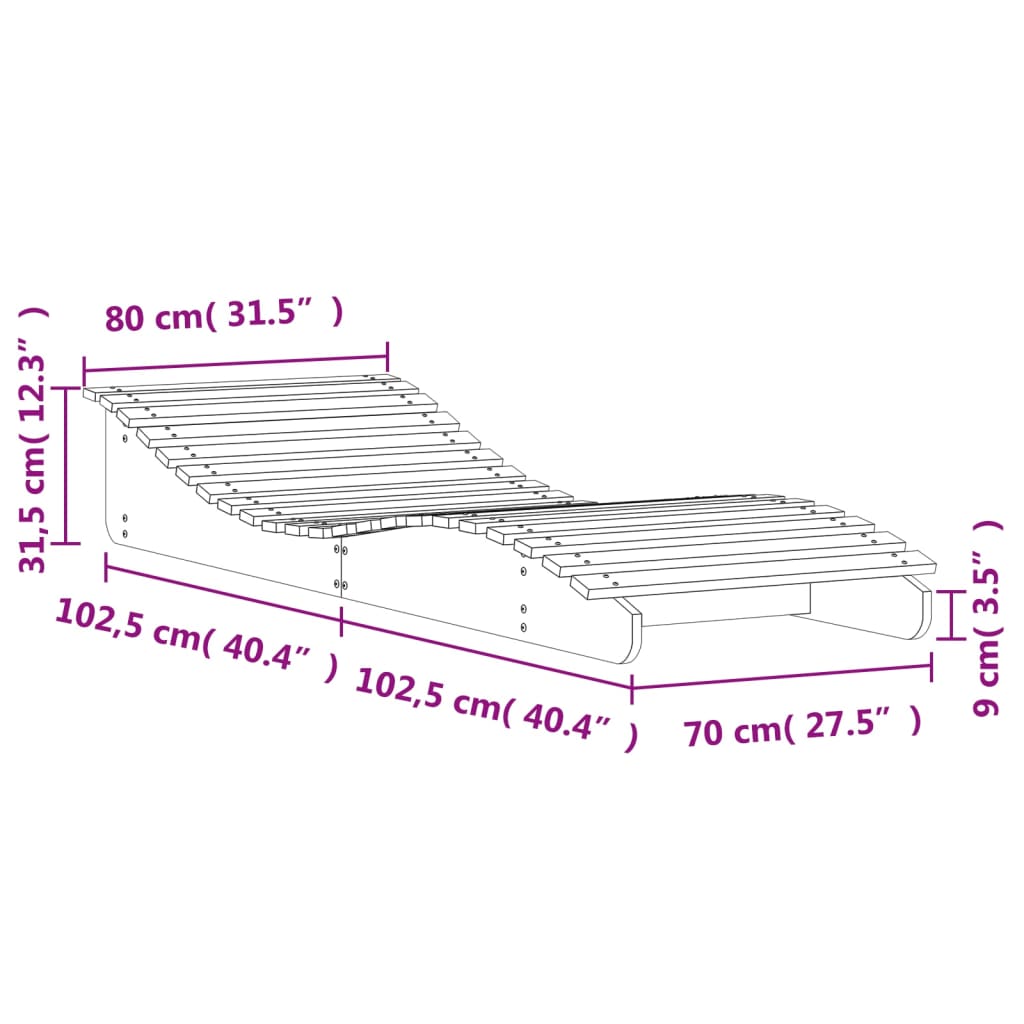 Sun lounger 205x80x31.5 cm solid pine honey brown