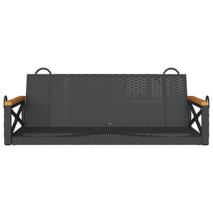 Swing bench 109x62x40 cm black PE wicker