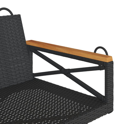Swing bench 109x62x40 cm black PE wicker